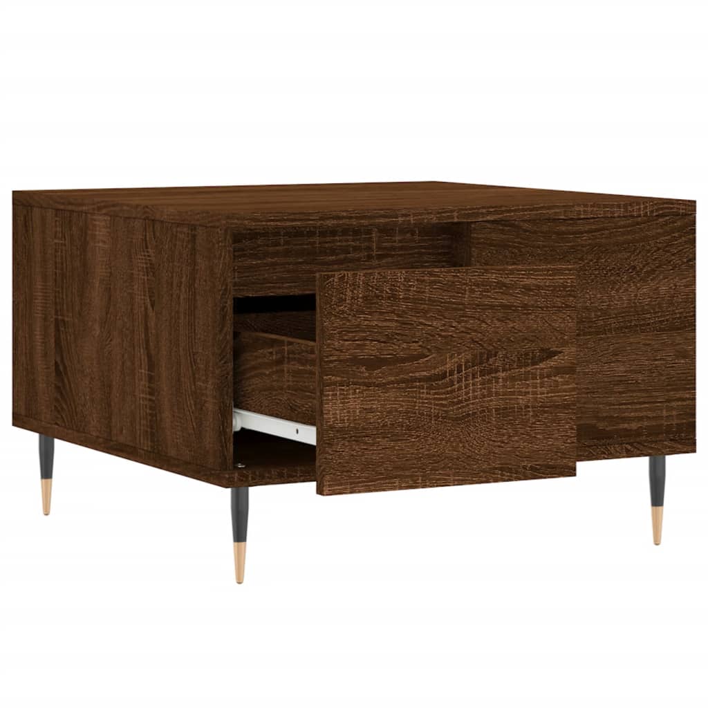vidaXL Coffee Table Brown Oak 55x55x36.5 cm Engineered Wood 6