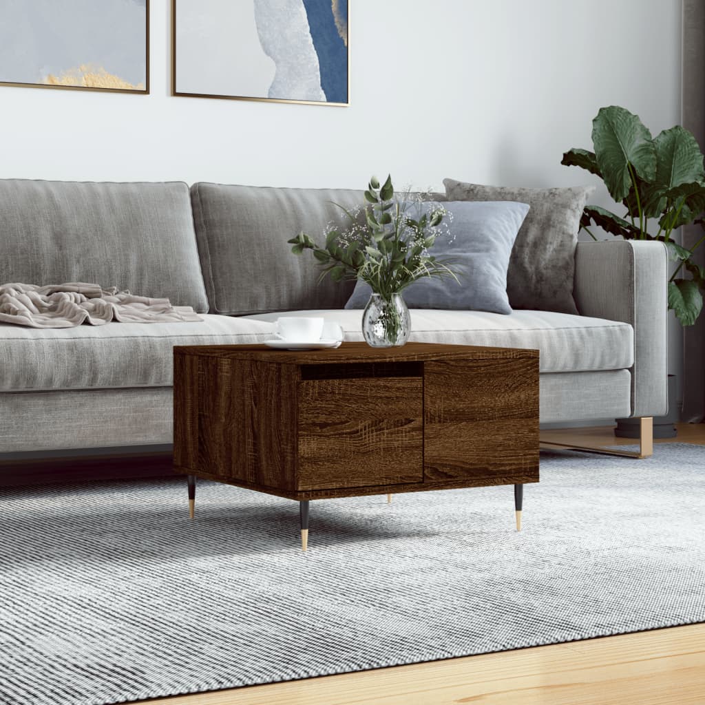 vidaXL Coffee Table Brown Oak 55x55x36.5 cm Engineered Wood 1
