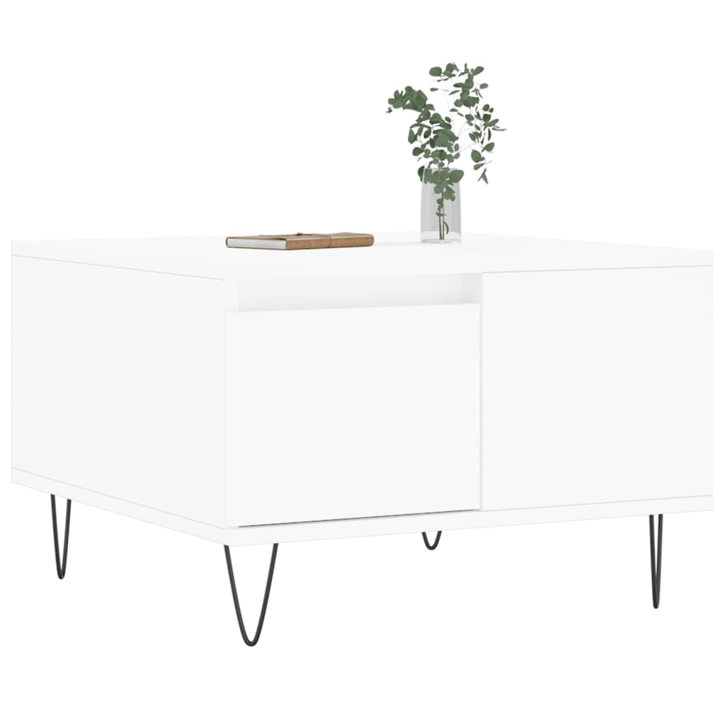 vidaXL Coffee Table White 55x55x36.5 cm Engineered Wood 3
