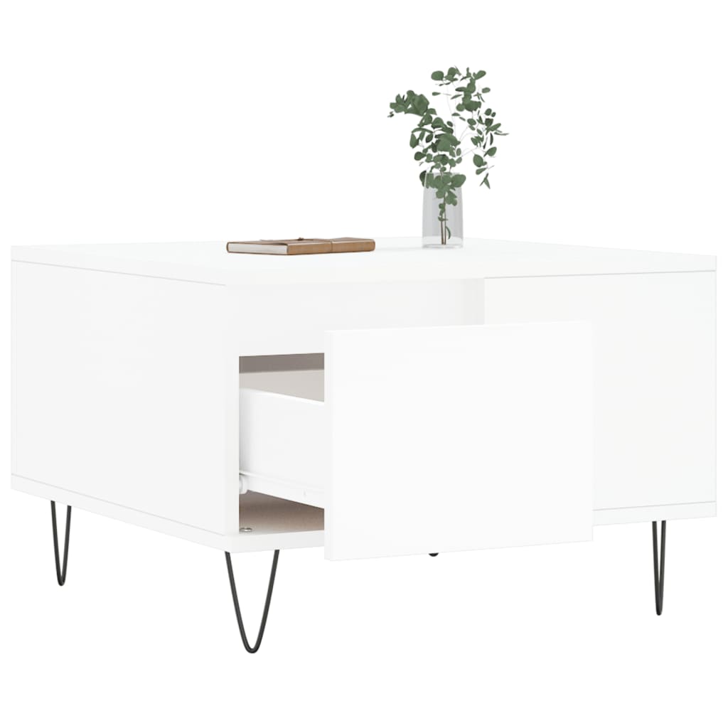 vidaXL Coffee Table White 55x55x36.5 cm Engineered Wood 4