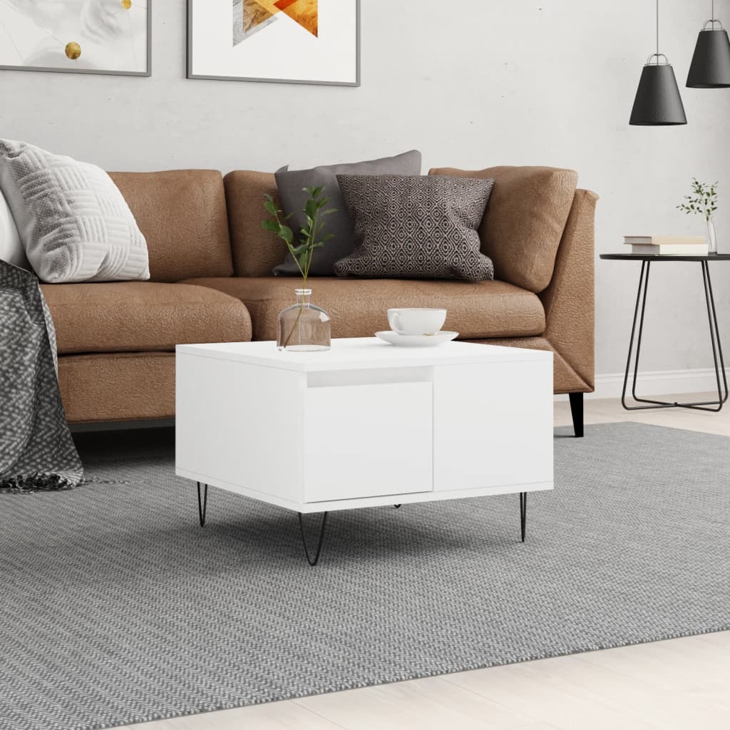 vidaXL Coffee Table White 55x55x36.5 cm Engineered Wood 1