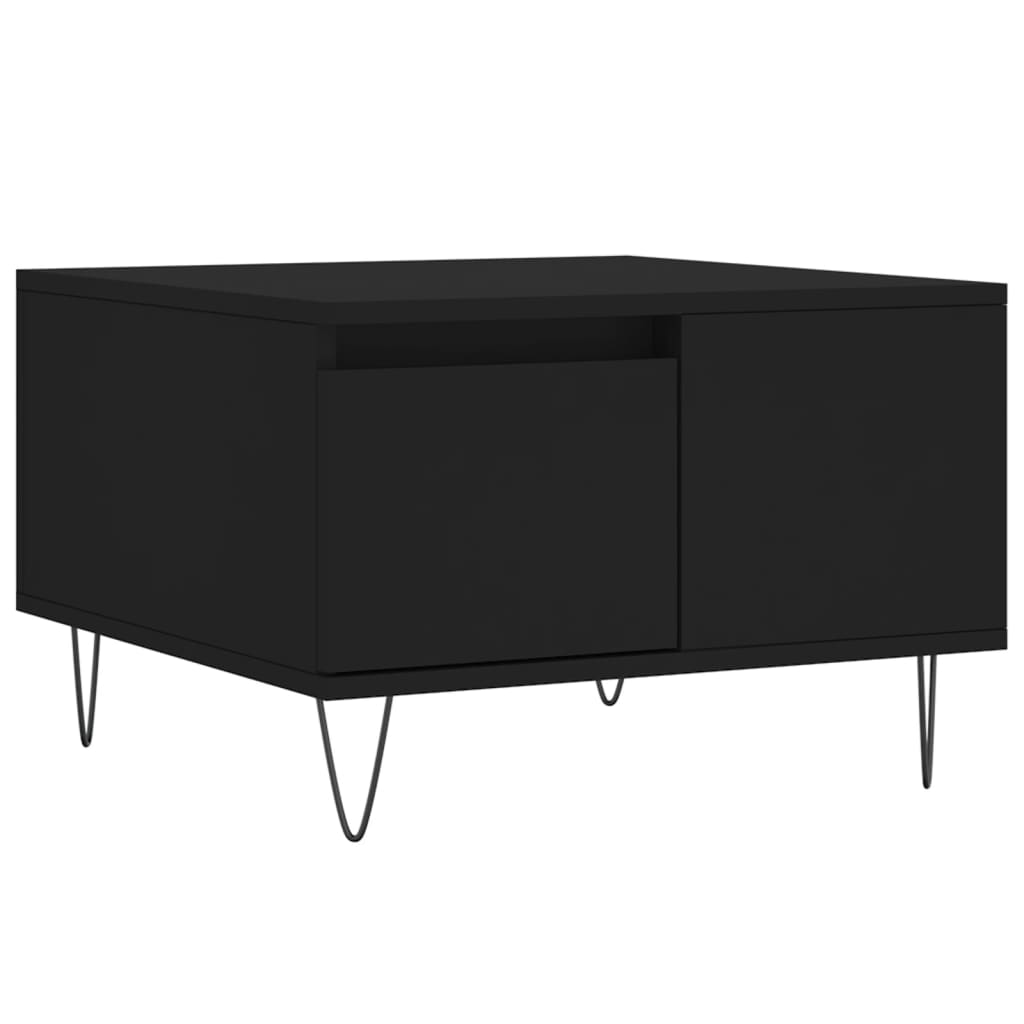 vidaXL Coffee Table Black 55x55x36.5 cm Engineered Wood 2