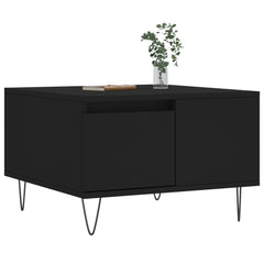 vidaXL Coffee Table Black 55x55x36.5 cm Engineered Wood 3
