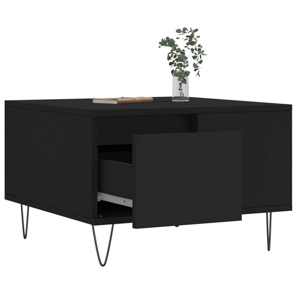 vidaXL Coffee Table Black 55x55x36.5 cm Engineered Wood 4