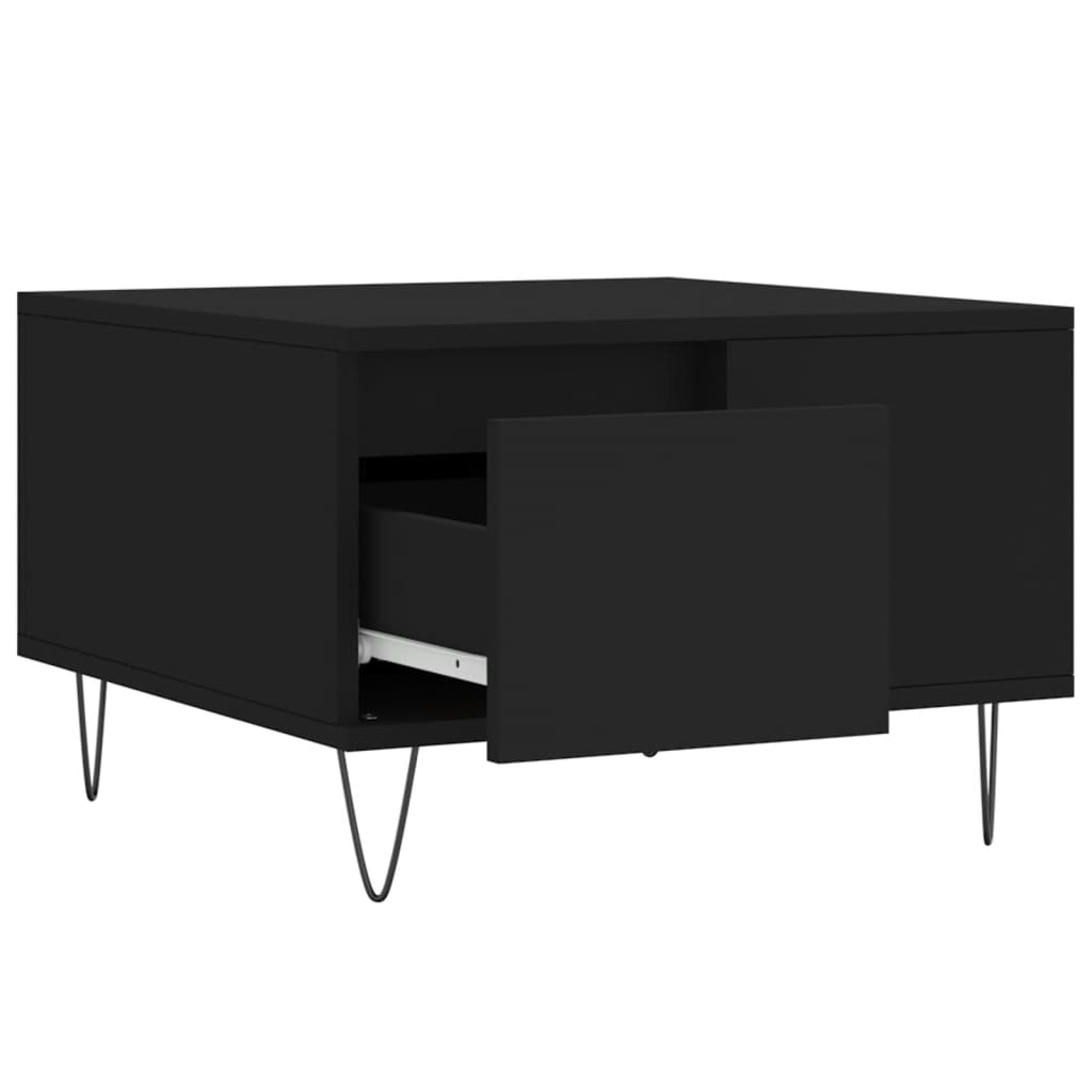 vidaXL Coffee Table Black 55x55x36.5 cm Engineered Wood 6