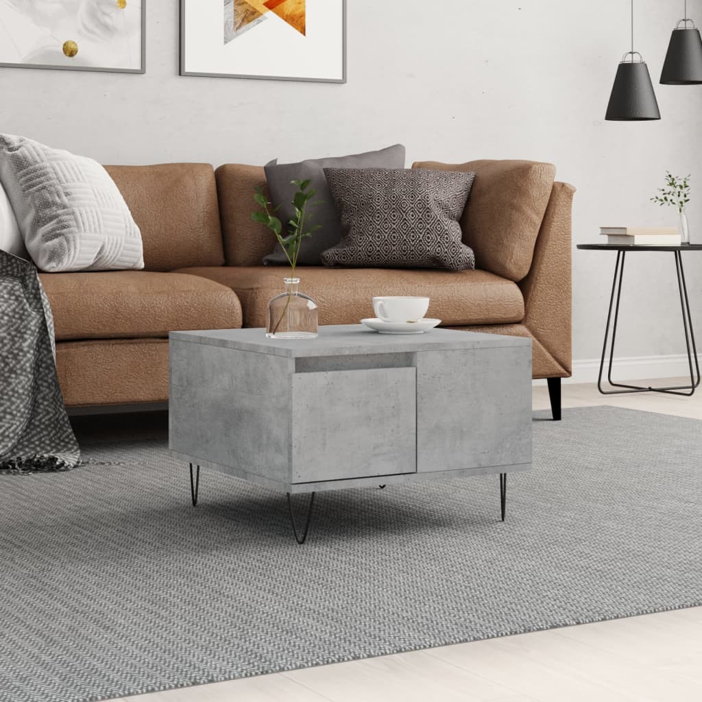 vidaXL Coffee Table Concrete Grey 55x55x36.5 cm Engineered Wood 1