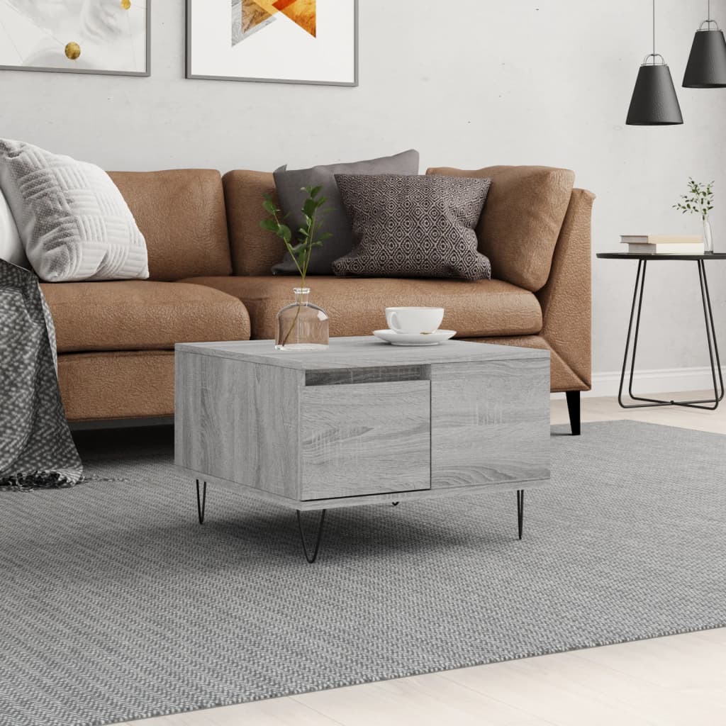 vidaXL Coffee Table Grey Sonoma 55x55x36.5 cm Engineered Wood 1