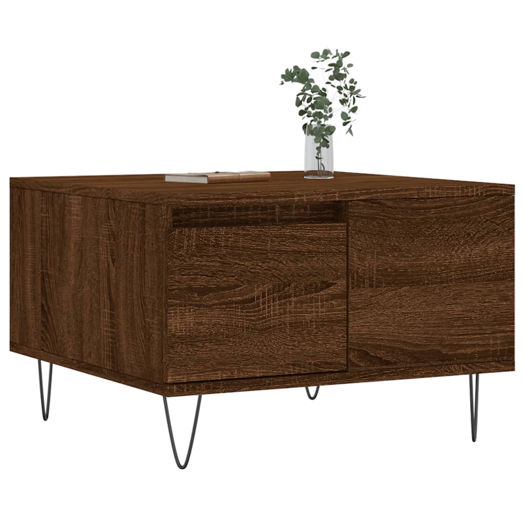 vidaXL Coffee Table Brown Oak 55x55x36.5 cm Engineered Wood 3
