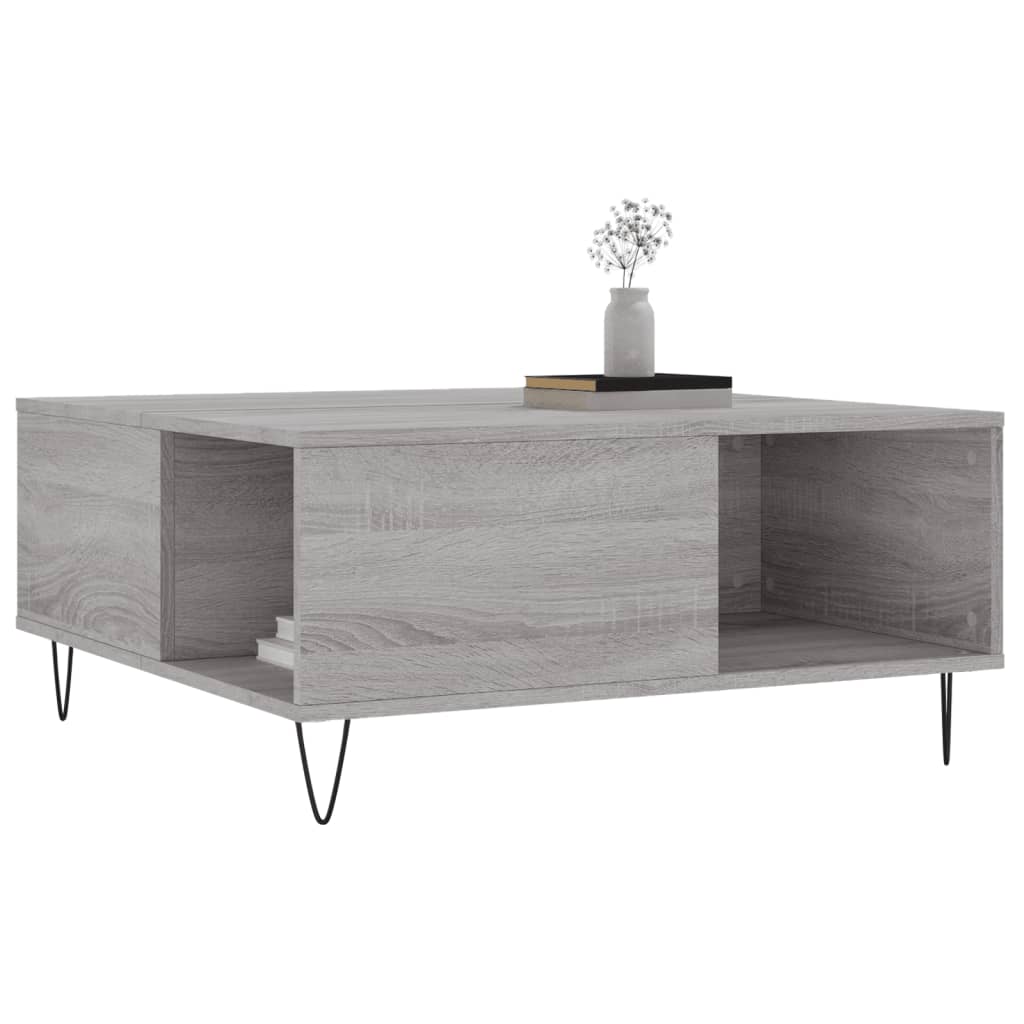 vidaXL Coffee Table Grey Sonoma 80x80x36.5 cm Engineered Wood 3