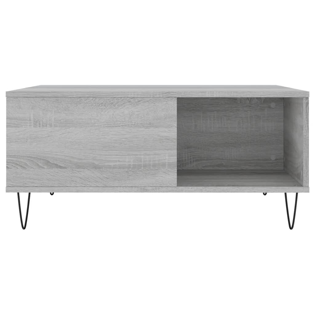 vidaXL Coffee Table Grey Sonoma 80x80x36.5 cm Engineered Wood 4