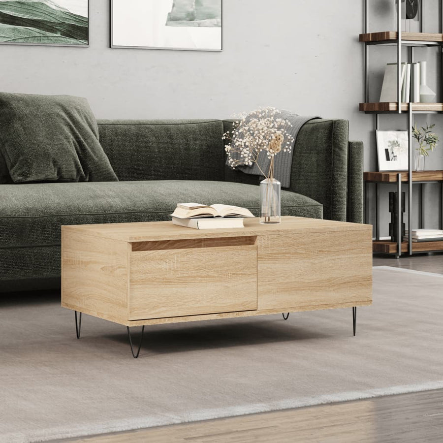 vidaXL Coffee Table Sonoma Oak 90x50x36,5 cm Engineered Wood 1