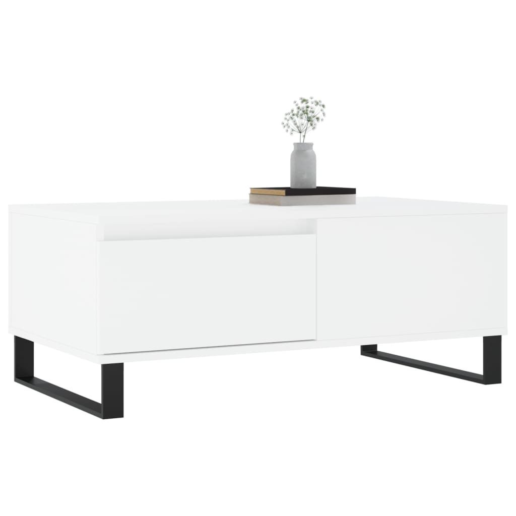 vidaXL Coffee Table White 90x50x36.5 cm Engineered Wood 4