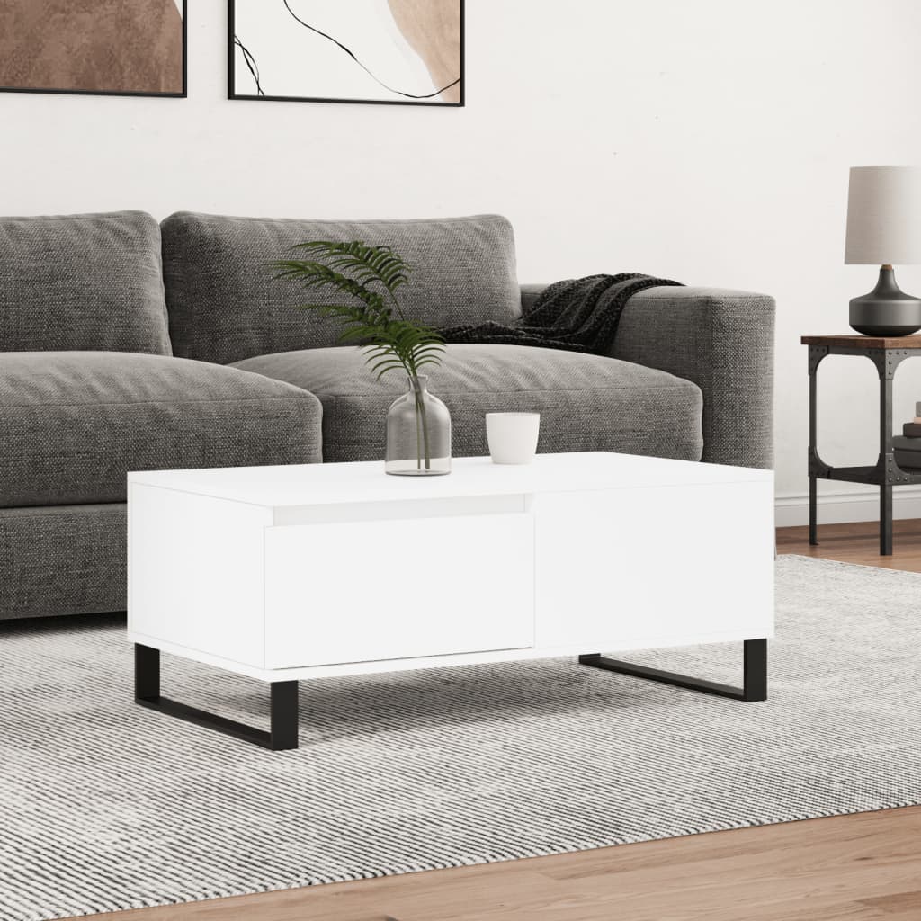 vidaXL Coffee Table White 90x50x36.5 cm Engineered Wood 1