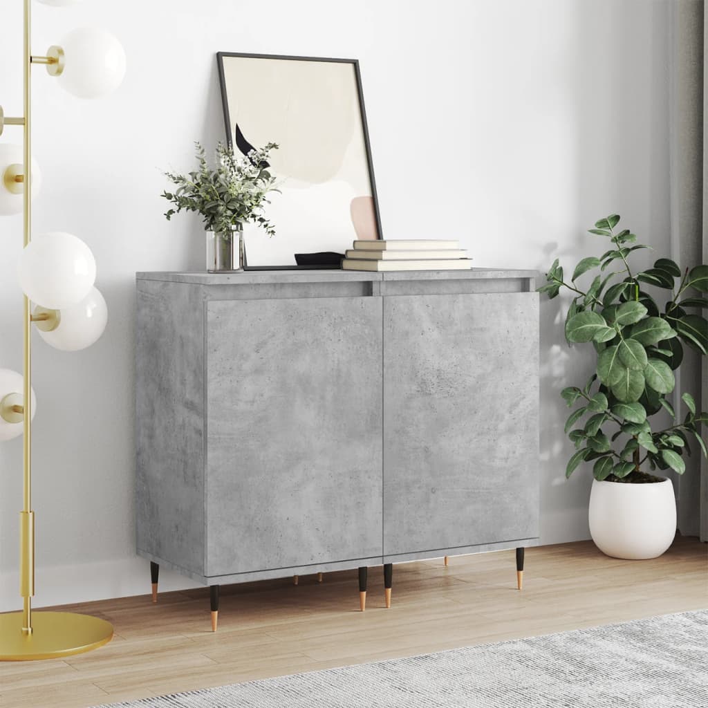 vidaXL Sideboards 2 pcs Concrete Grey 40x35x70 cm Engineered Wood 1