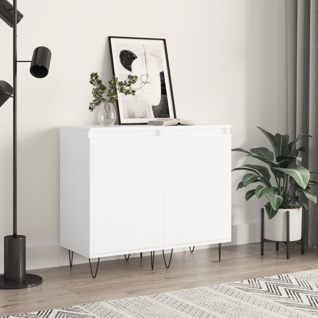vidaXL Sideboards 2 pcs White 40x35x70 cm Engineered Wood 1