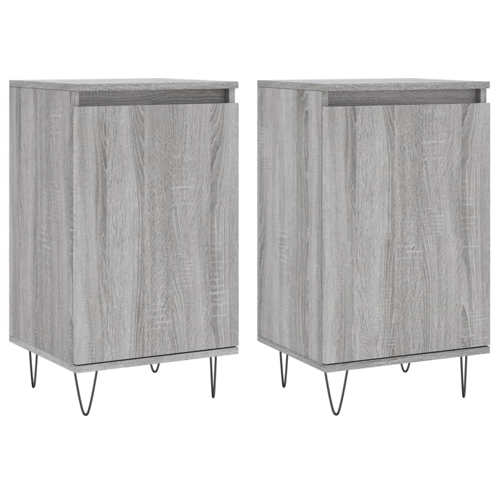 vidaXL Sideboards 2 pcs Grey Sonoma 40x35x70 cm Engineered Wood 2