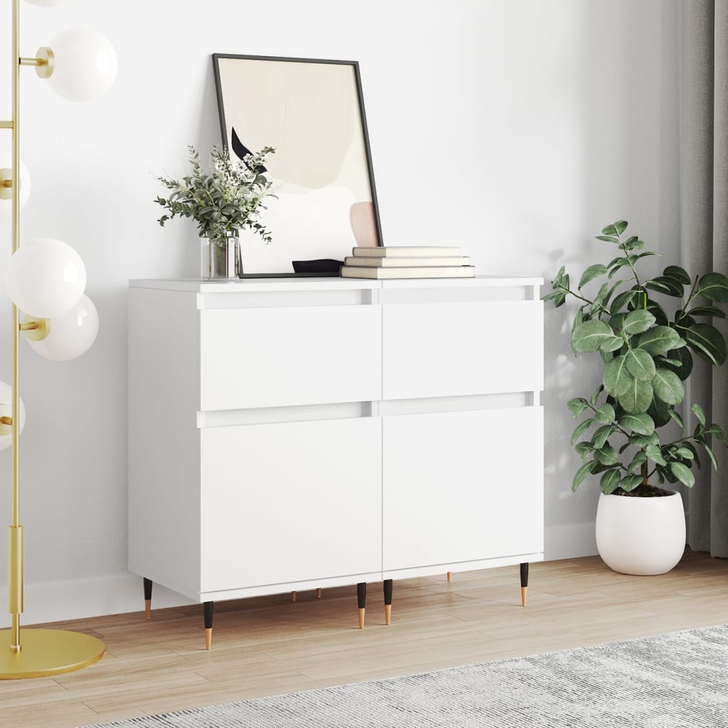 vidaXL Sideboards 2 pcs White 40x35x70 cm Engineered Wood 1