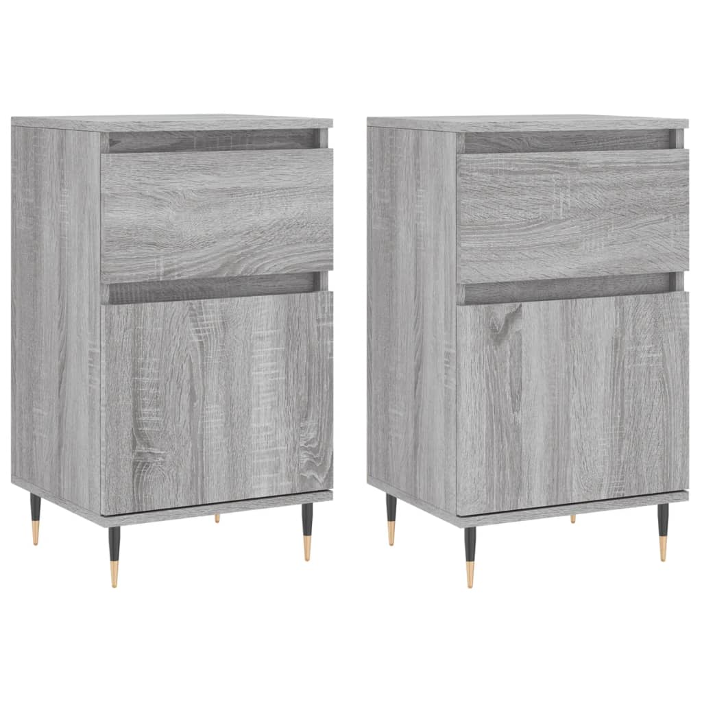 vidaXL Sideboards 2 pcs Grey Sonoma 40x35x70 cm Engineered Wood 2