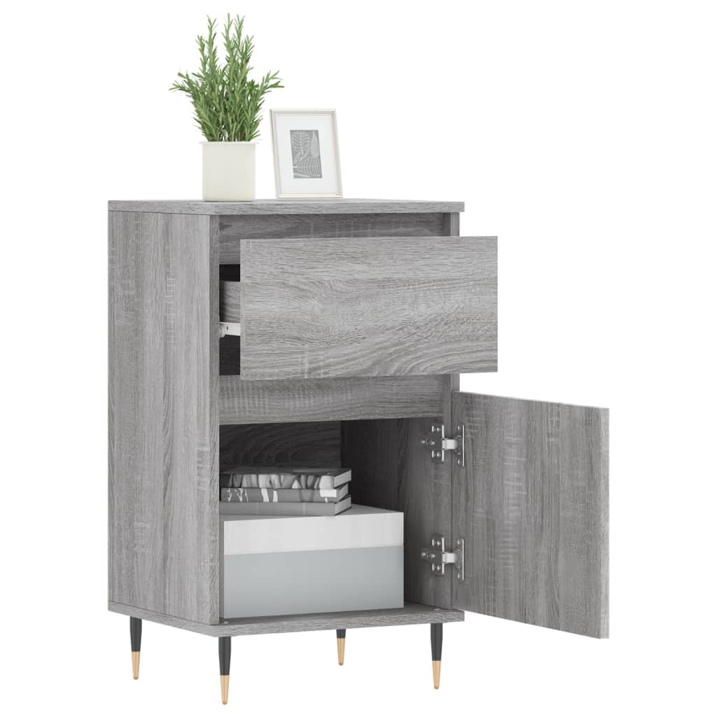 vidaXL Sideboards 2 pcs Grey Sonoma 40x35x70 cm Engineered Wood 4