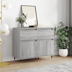 vidaXL Sideboards 2 pcs Grey Sonoma 40x35x70 cm Engineered Wood 1