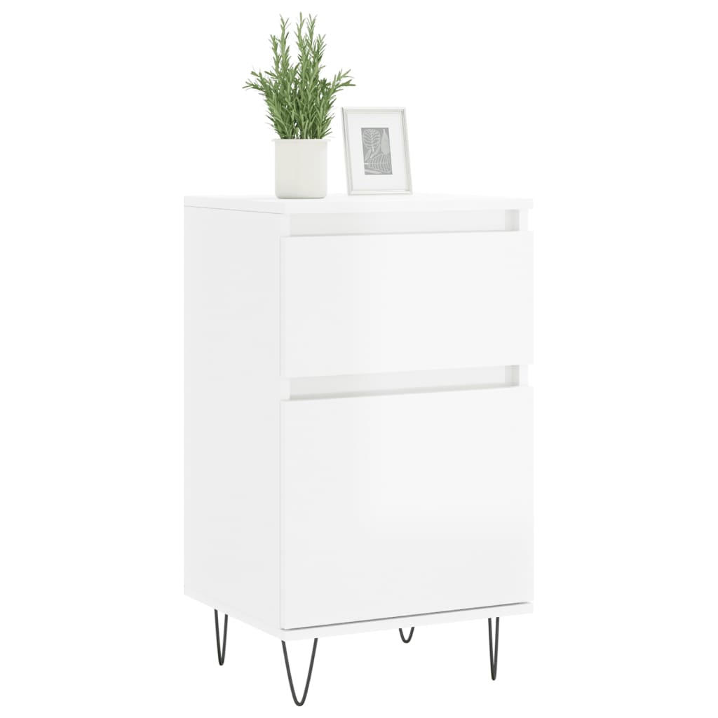 vidaXL Sideboards 2 pcs High Gloss White 40x35x70 cm Engineered Wood 3