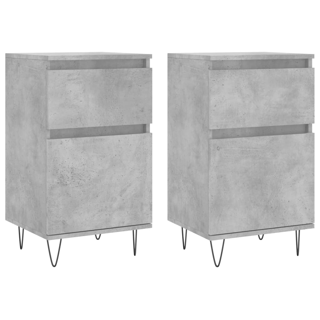 vidaXL Sideboards 2 pcs Concrete Grey 40x35x70 cm Engineered Wood 2