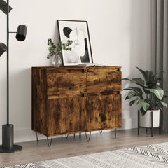 vidaXL Sideboards 2 pcs Smoked Oak 40x35x70 cm Engineered Wood 1