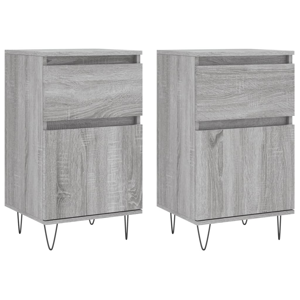 vidaXL Sideboards 2 pcs Grey Sonoma 40x35x70 cm Engineered Wood 2