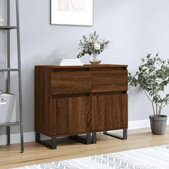 vidaXL Sideboards 2 pcs Brown Oak 40x35x70 cm Engineered Wood 1