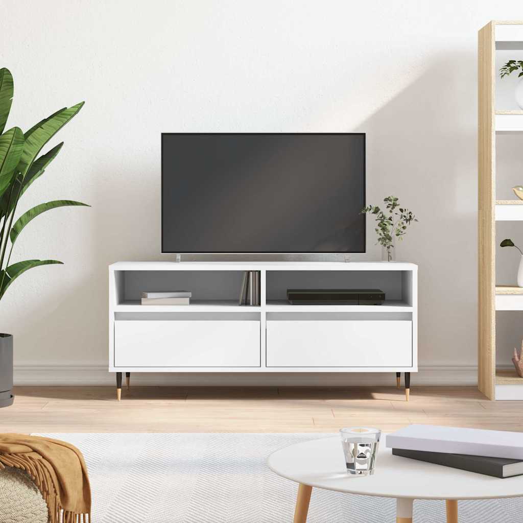 vidaXL TV Cabinet White 100x34.5x44.5 cm Engineered Wood 1