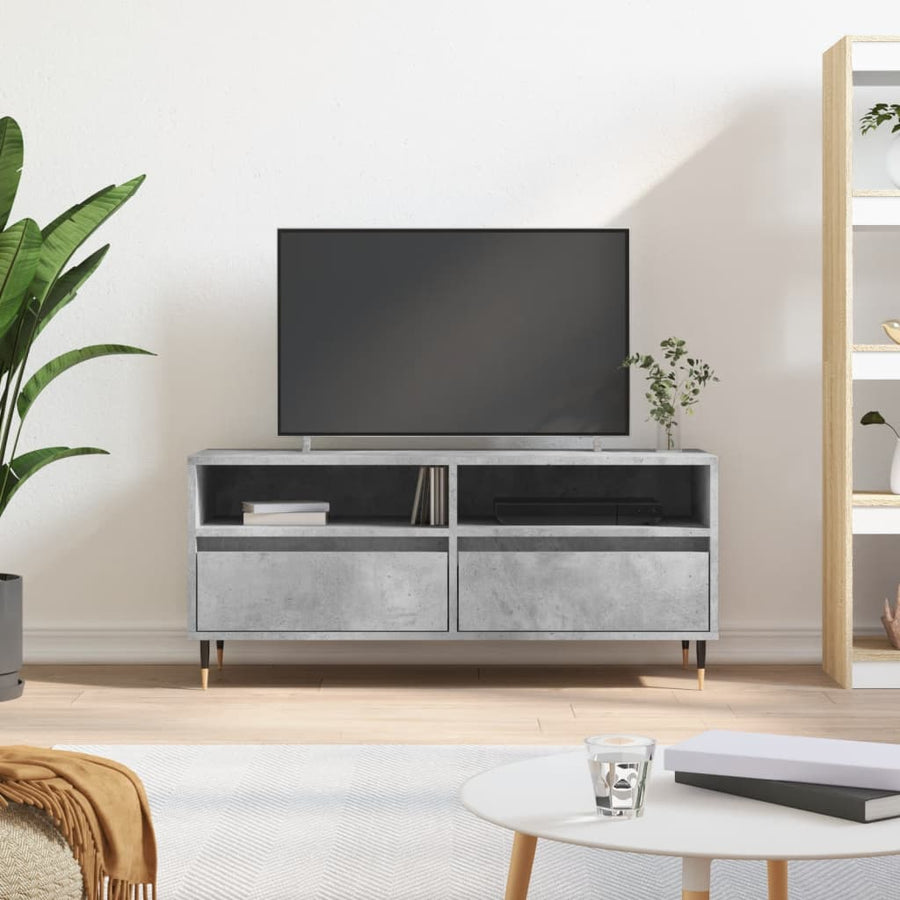 vidaXL TV Cabinet Concrete Grey 100x34,5x44,5 cm Engineered Wood 1