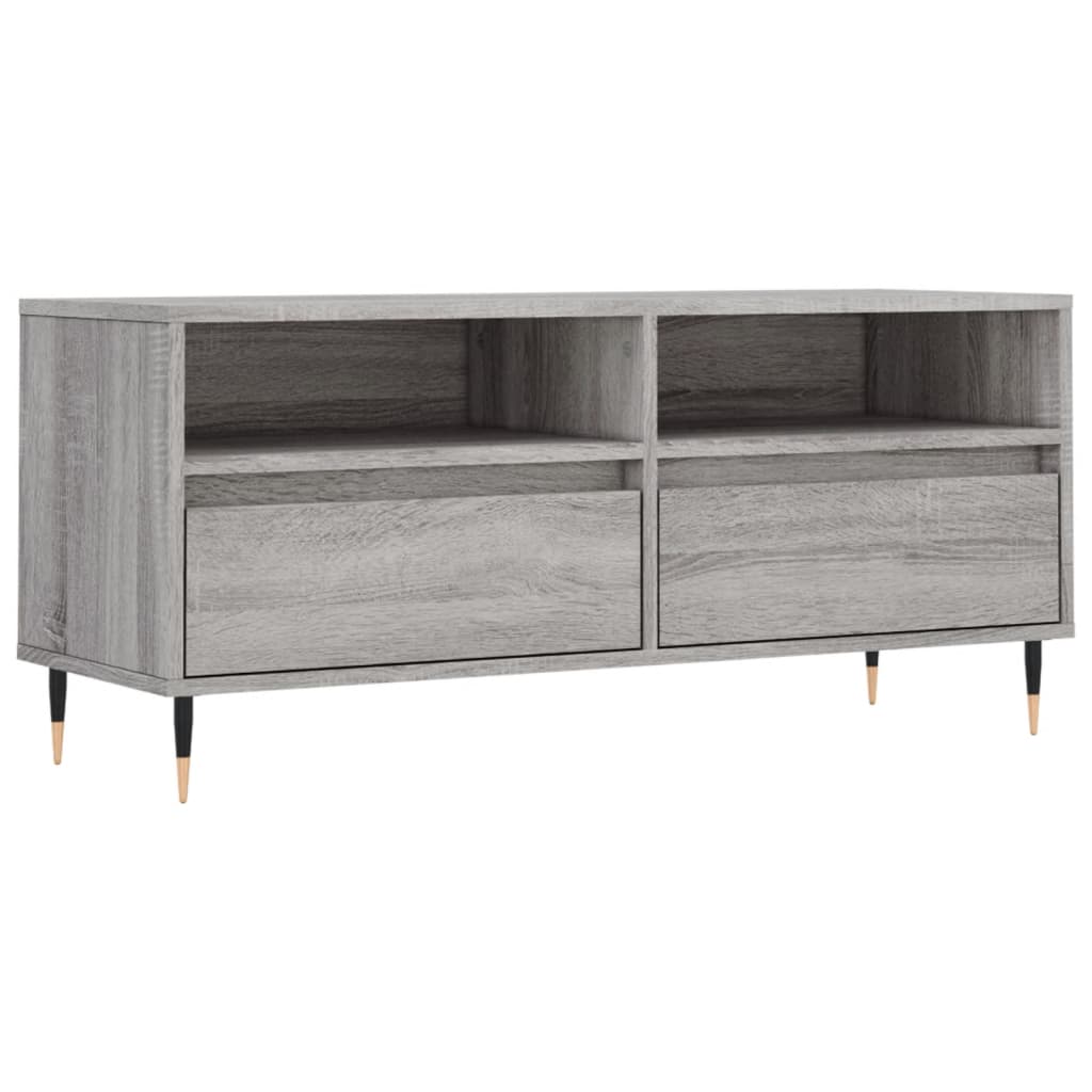 vidaXL TV Cabinet Grey Sonoma 100x34.5x44.5 cm Engineered Wood 2