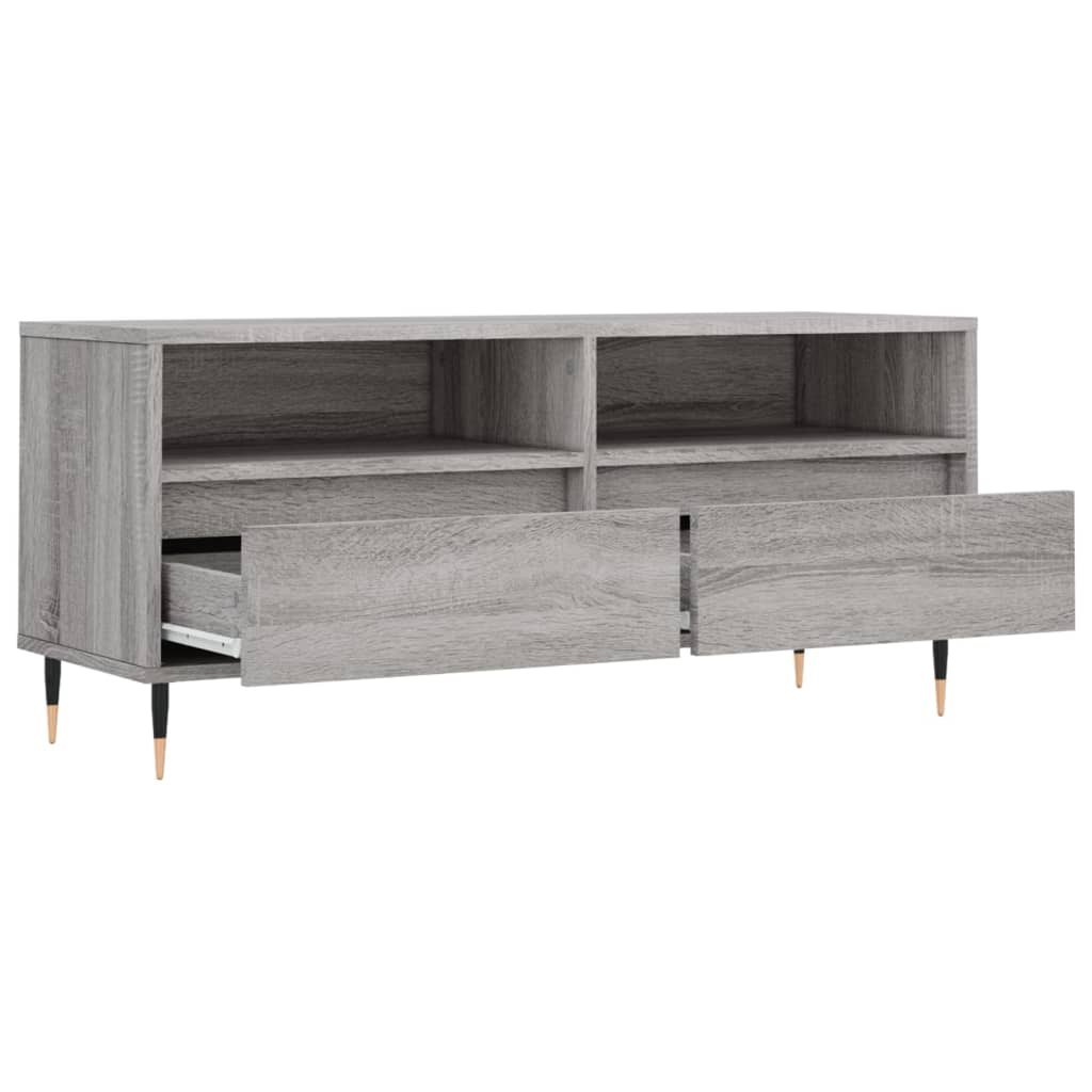 vidaXL TV Cabinet Grey Sonoma 100x34.5x44.5 cm Engineered Wood 6