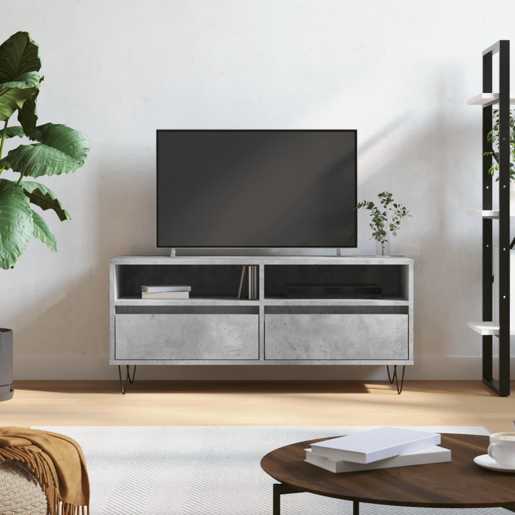 TV Cabinet 100x34,5x44,5 cm Engineered Wood Concrete grey
