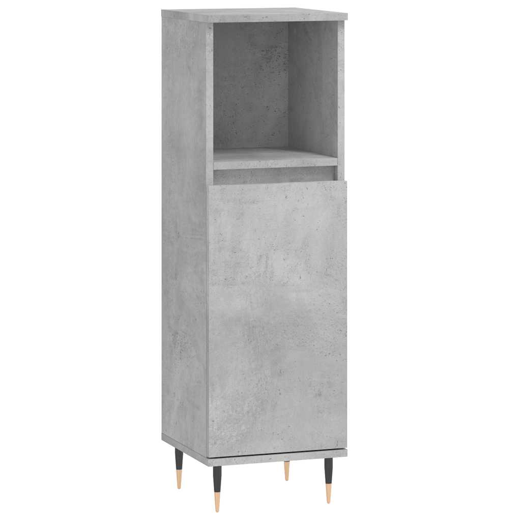 vidaXL Bathroom Cabinet Concrete Grey 30x30x100 cm Engineered Wood 2