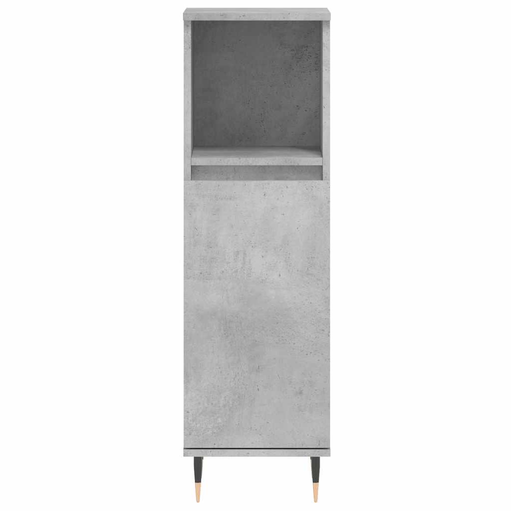 vidaXL Bathroom Cabinet Concrete Grey 30x30x100 cm Engineered Wood 5