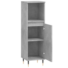 vidaXL Bathroom Cabinet Concrete Grey 30x30x100 cm Engineered Wood 6