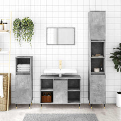 vidaXL Bathroom Cabinet Concrete Grey 30x30x100 cm Engineered Wood 1