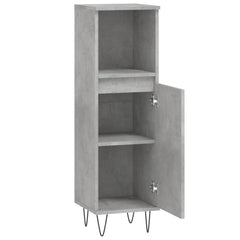 vidaXL Bathroom Cabinet Concrete Grey 30x30x100 cm Engineered Wood 6