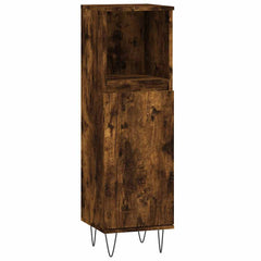 vidaXL Bathroom Cabinet Smoked Oak 30x30x100 cm Engineered Wood 2