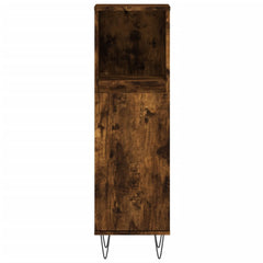 vidaXL Bathroom Cabinet Smoked Oak 30x30x100 cm Engineered Wood 5