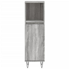 vidaXL Bathroom Cabinet Grey Sonoma 30x30x100 cm Engineered Wood 5