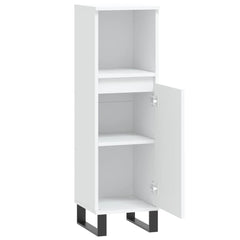 Bathroom Cabinet 30x30x100 cm Engineered Wood White