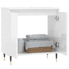 vidaXL Bathroom Cabinet High Gloss White 58x33x60 cm Engineered Wood 3