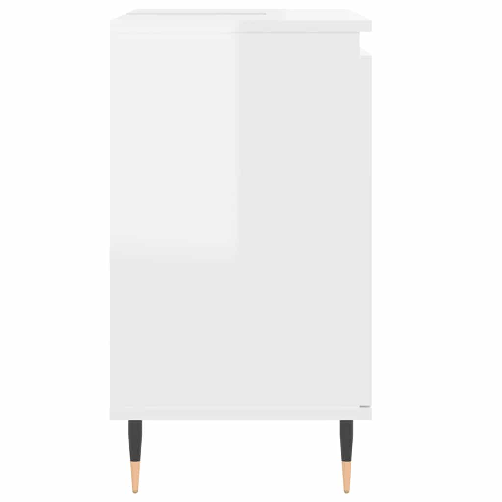 vidaXL Bathroom Cabinet High Gloss White 58x33x60 cm Engineered Wood 6