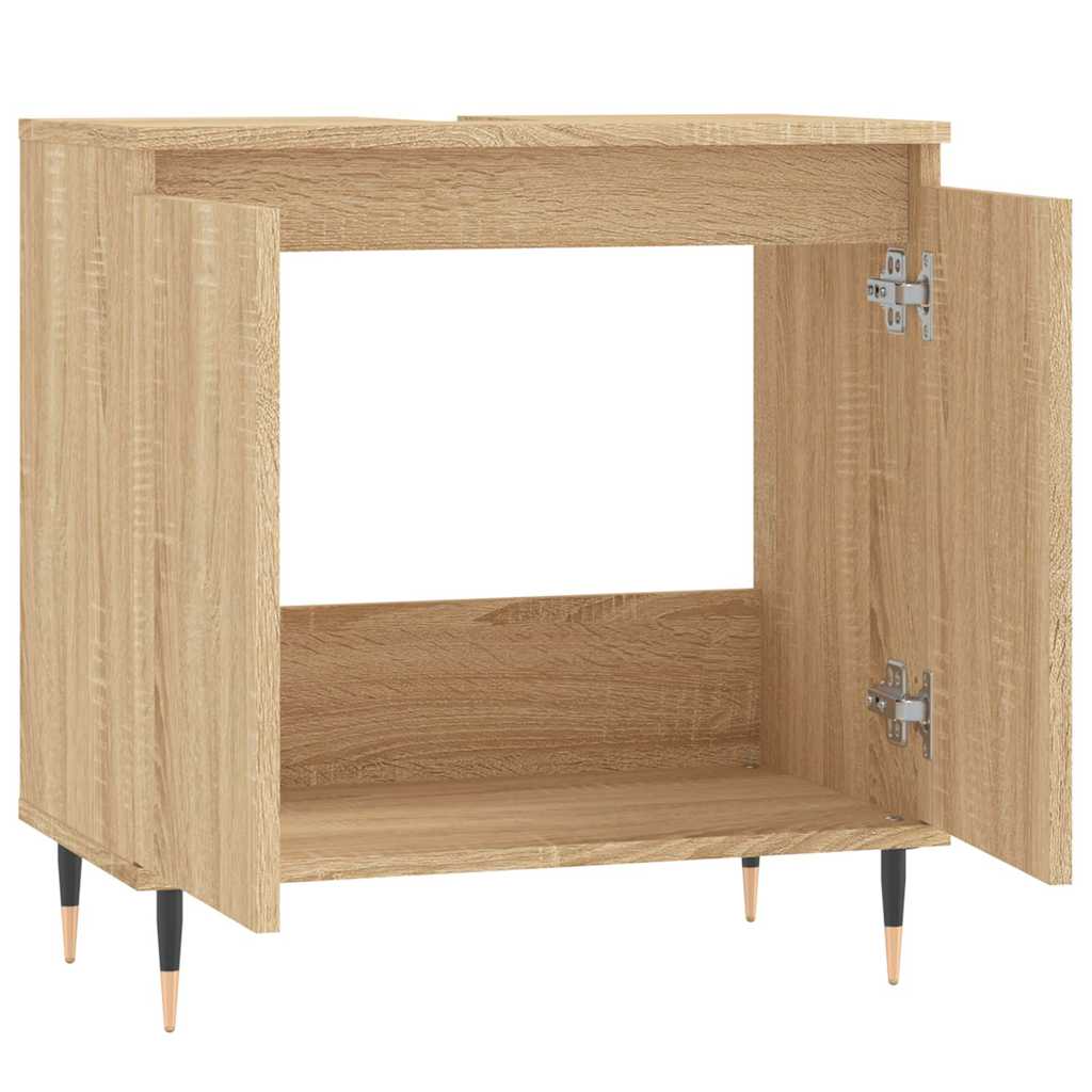 vidaXL Bathroom Cabinet Sonoma Oak 58x33x60 cm Engineered Wood 4