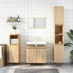 vidaXL Bathroom Cabinet Sonoma Oak 58x33x60 cm Engineered Wood 1