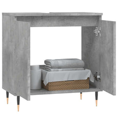 vidaXL Bathroom Cabinet Concrete Grey 58x33x60 cm Engineered Wood 3