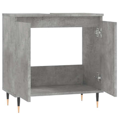 vidaXL Bathroom Cabinet Concrete Grey 58x33x60 cm Engineered Wood 5