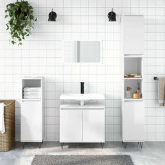 vidaXL Bathroom Cabinet High Gloss White 58x33x60 cm Engineered Wood 1